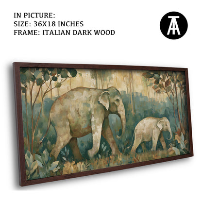 Artwork in Dark Wood Frame