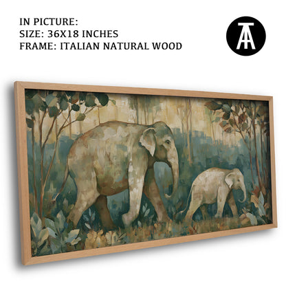 Artwork in Natural Wood Frame