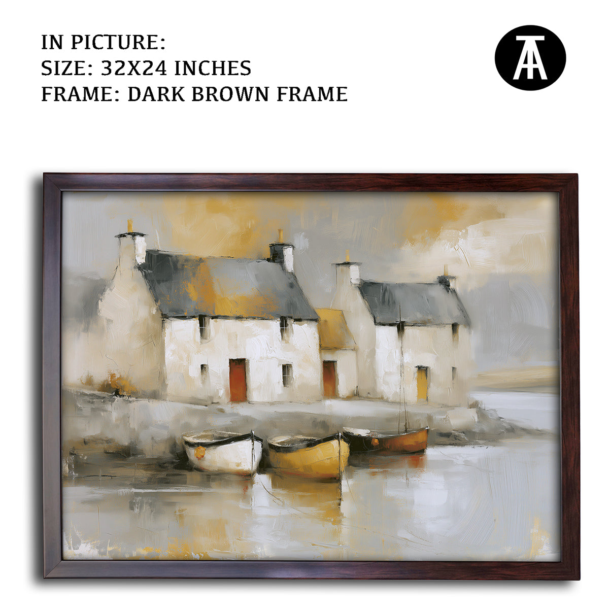 Artwork in Dark Brown Frame