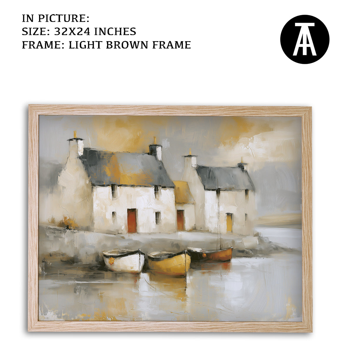 Artwork in Light Brown Frame