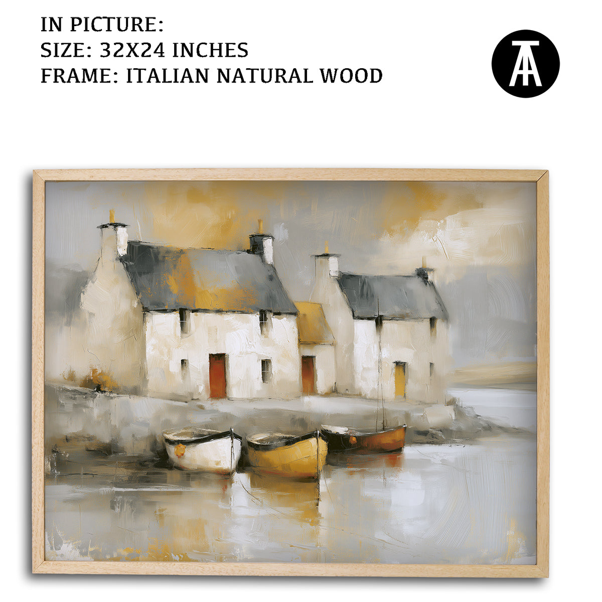 Artwork in Natural Wood Frame