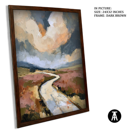 Artwork in Dark Brown Frame
