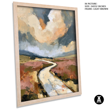 Artwork in Light Brown Frame