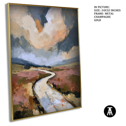Artwork in Metal Champagne Gold Frame