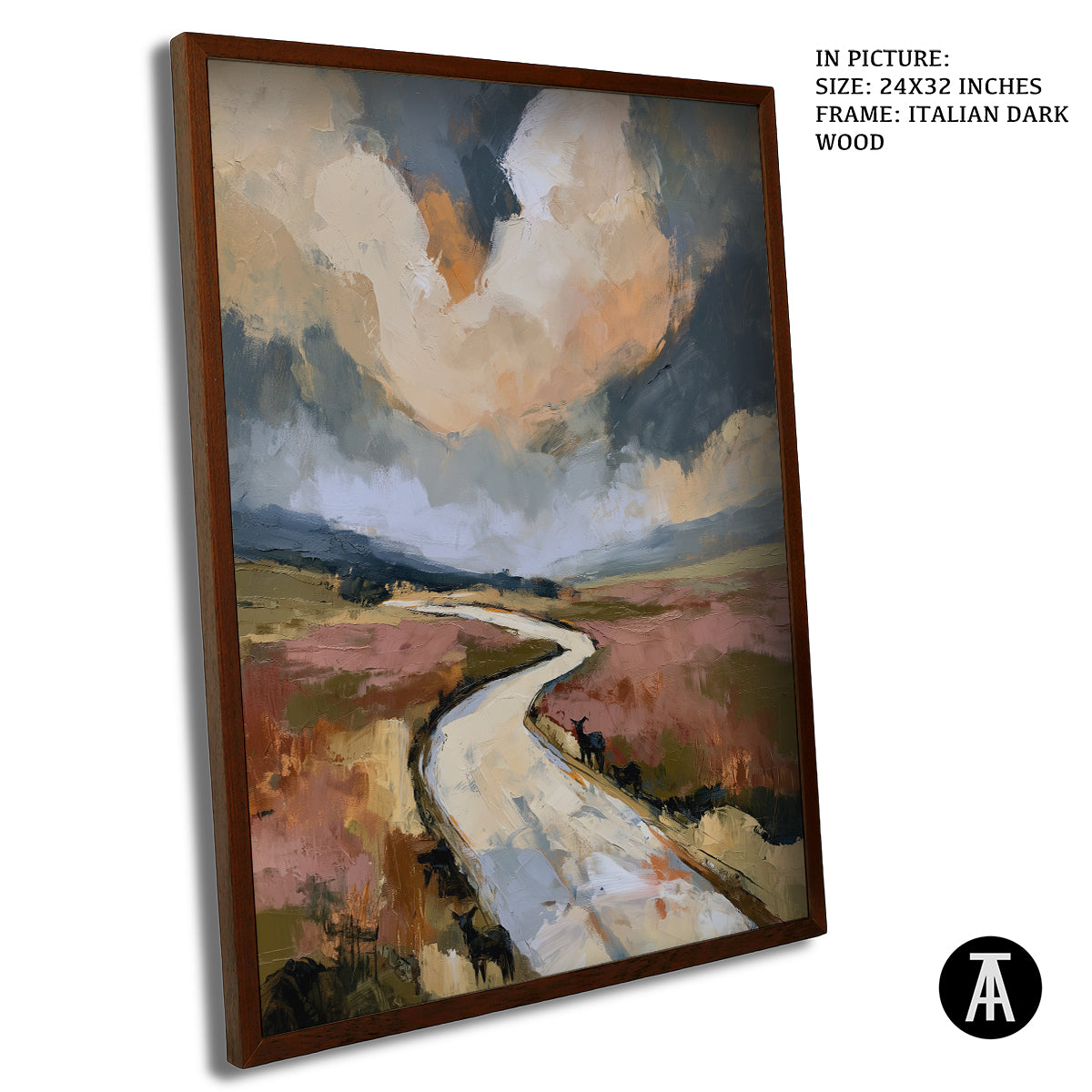 Artwork in Dark Wood Frame