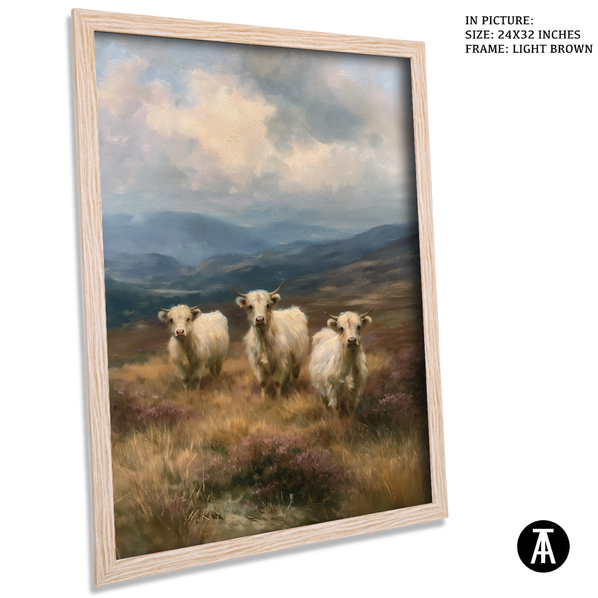 Artwork in Light Brown Frame