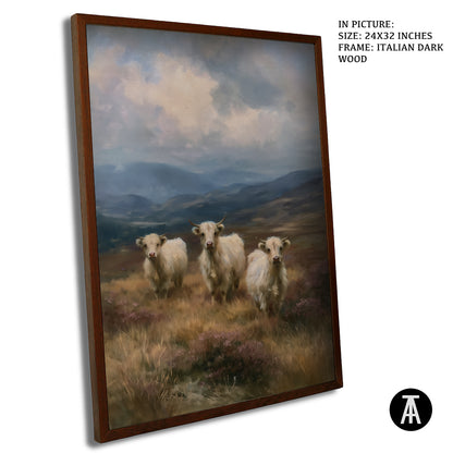 Artwork in Dark Wood Frame