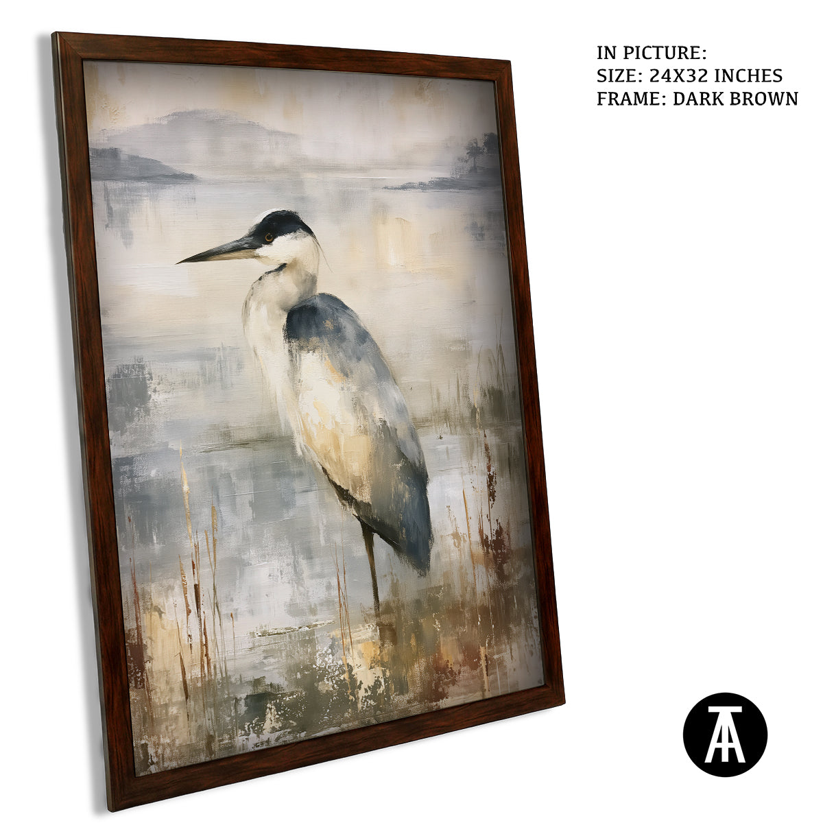 Artwork in Dark Brown Frame