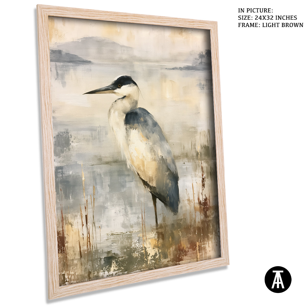 Artwork in Light Brown Frame
