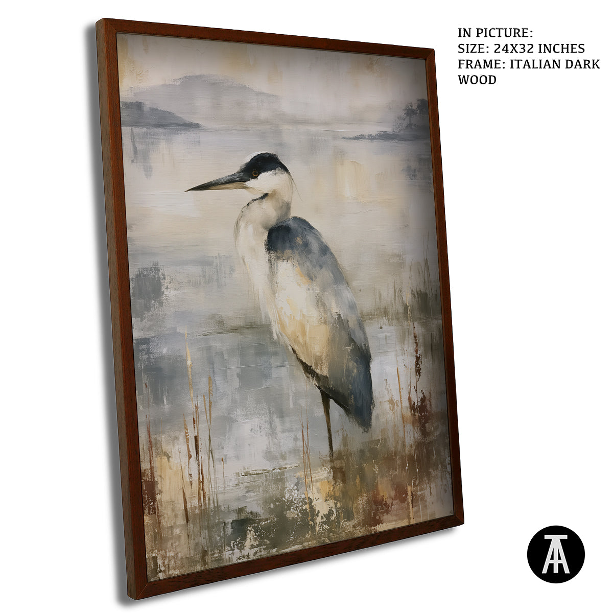 Artwork in Dark Wood Frame