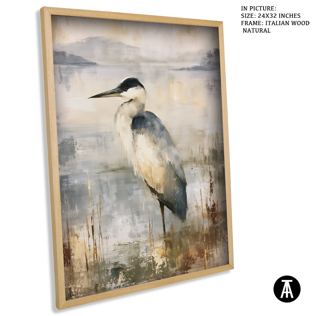Artwork in Natural Wood Frame