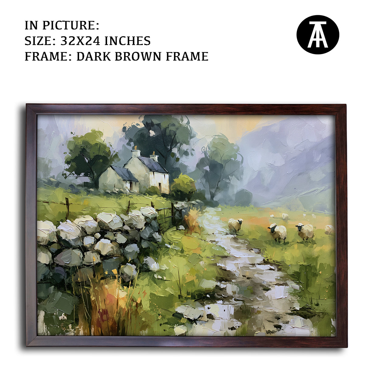 Artwork in Dark Brown Frame