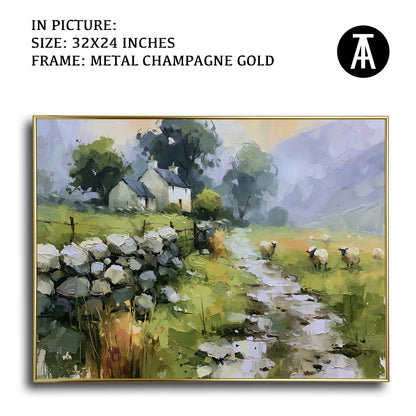 Artwork in Metal Champagne Gold Frame