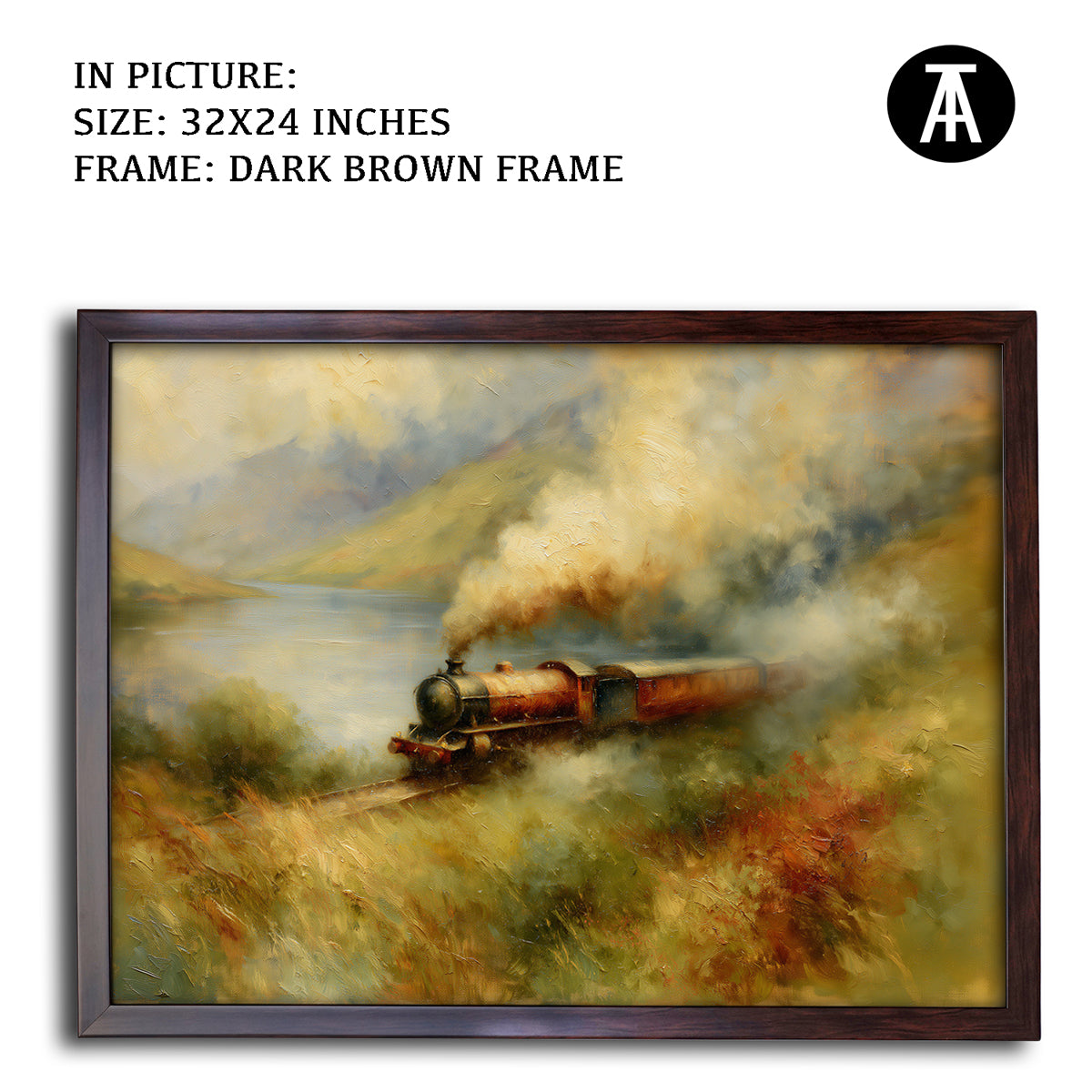 Artwork in Dark Brown Frame