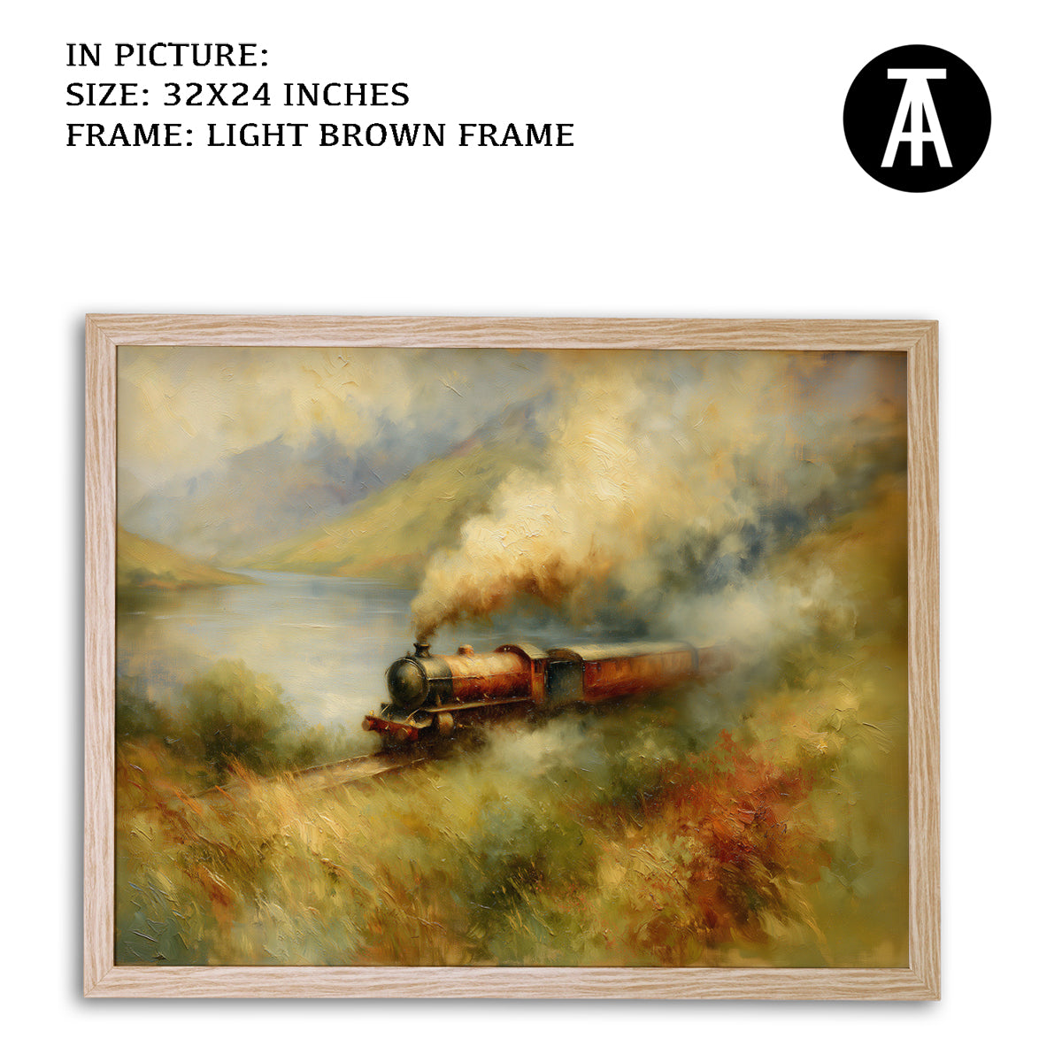Artwork in Light Brown Frame