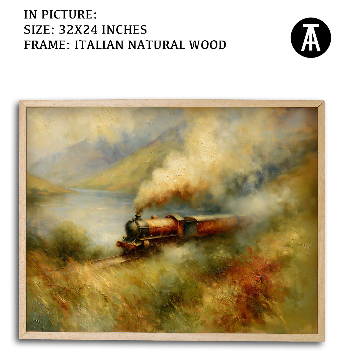 Artwork in Natural Wood Frame