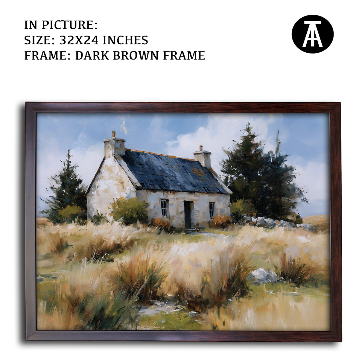 Artwork in Dark Brown Frame