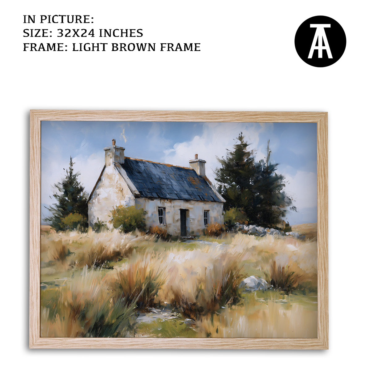 Artwork in Light Brown Frame
