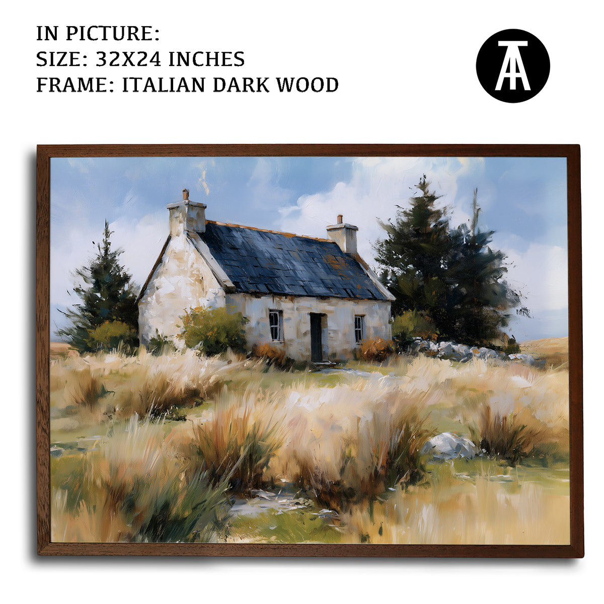 Artwork in Dark Wood Frame