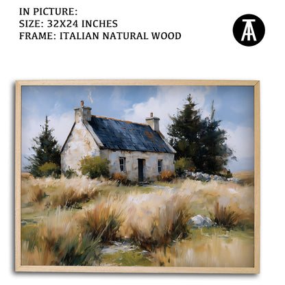 Artwork in Natural Wood Frame