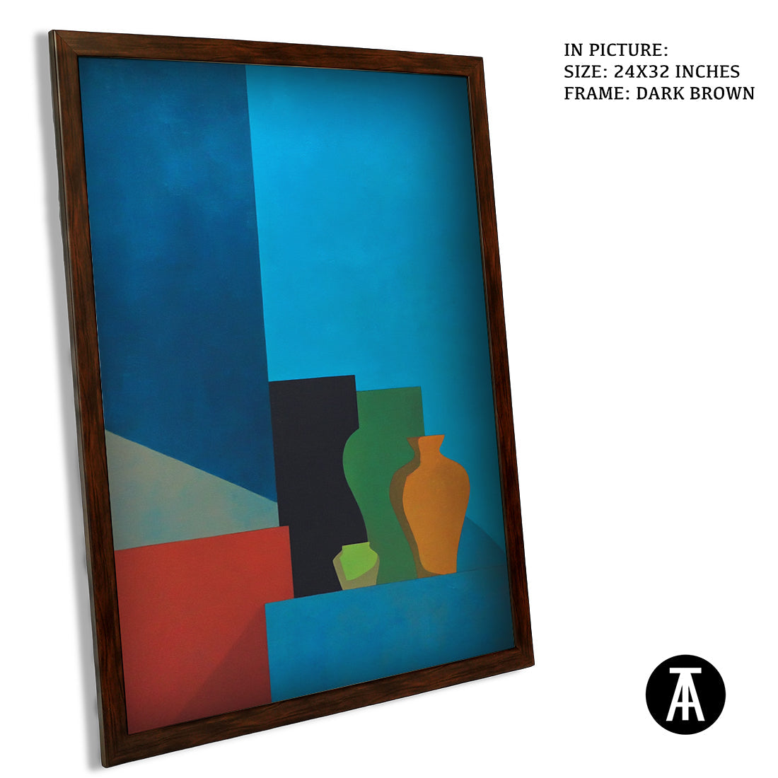 Artwork in Dark Brown Frame