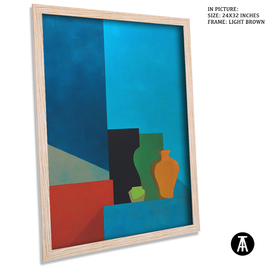 Artwork in Light Brown Frame