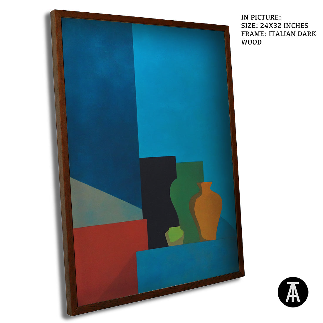 Artwork in Dark Wood Frame