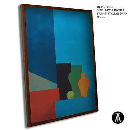 Artwork in Dark Wood Frame