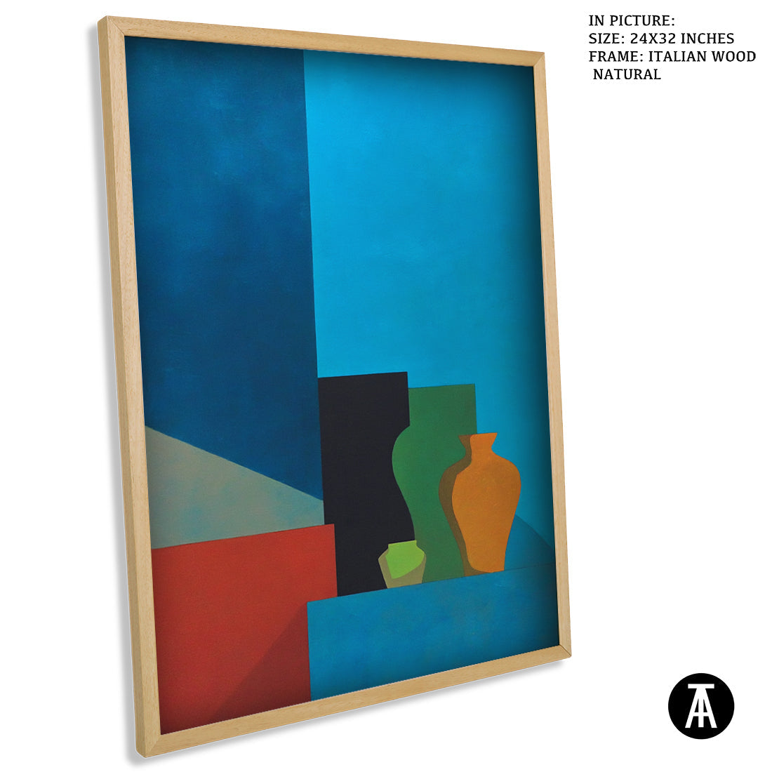 Artwork in Natural Wood Frame