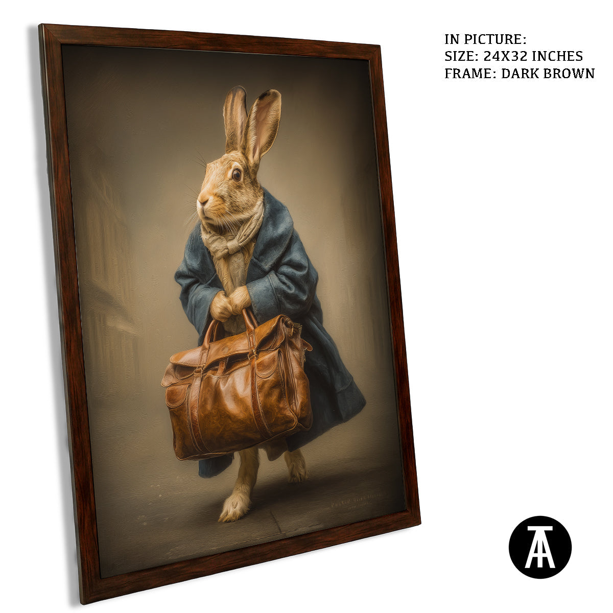 Artwork in Dark Brown Frame