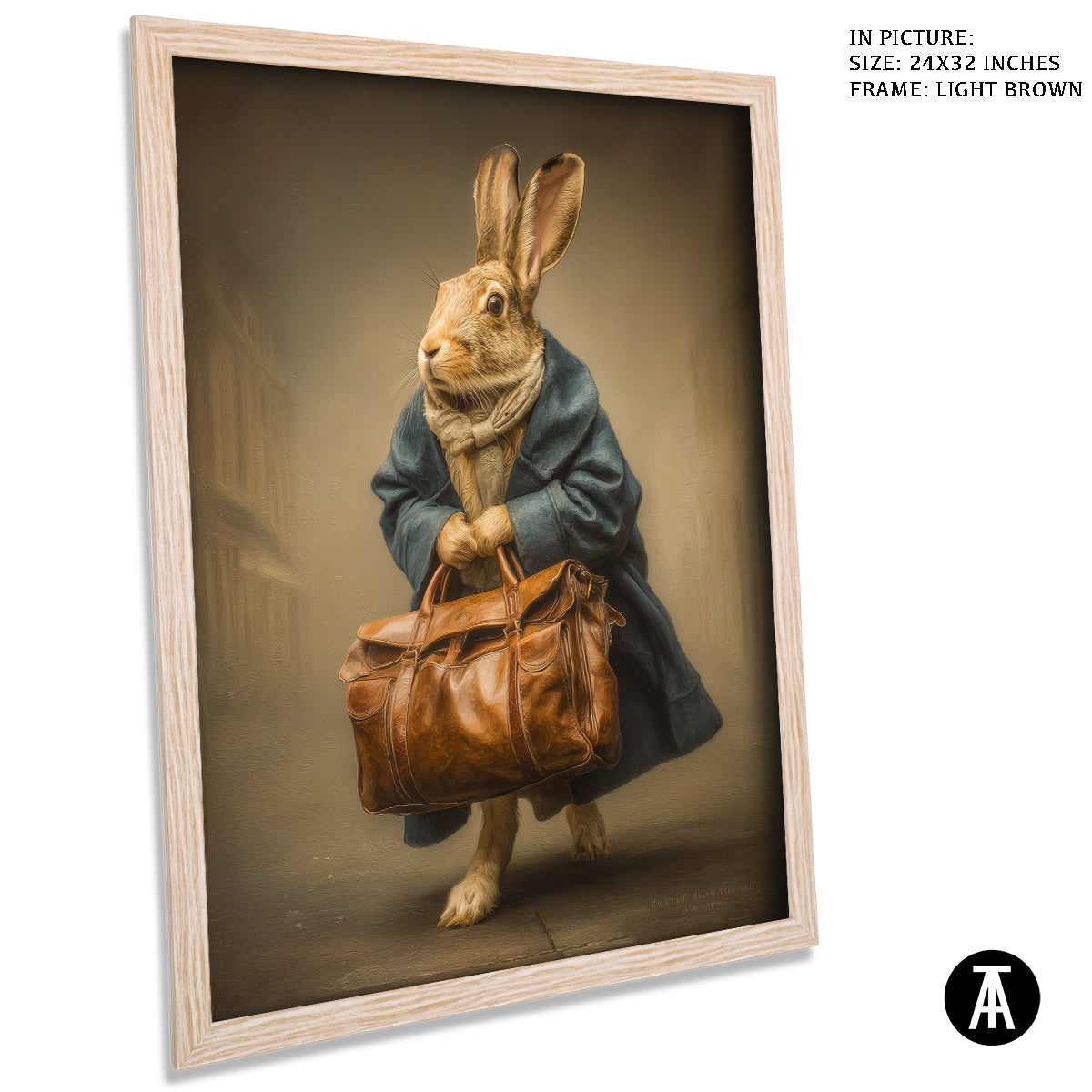 Artwork in Light Brown Frame