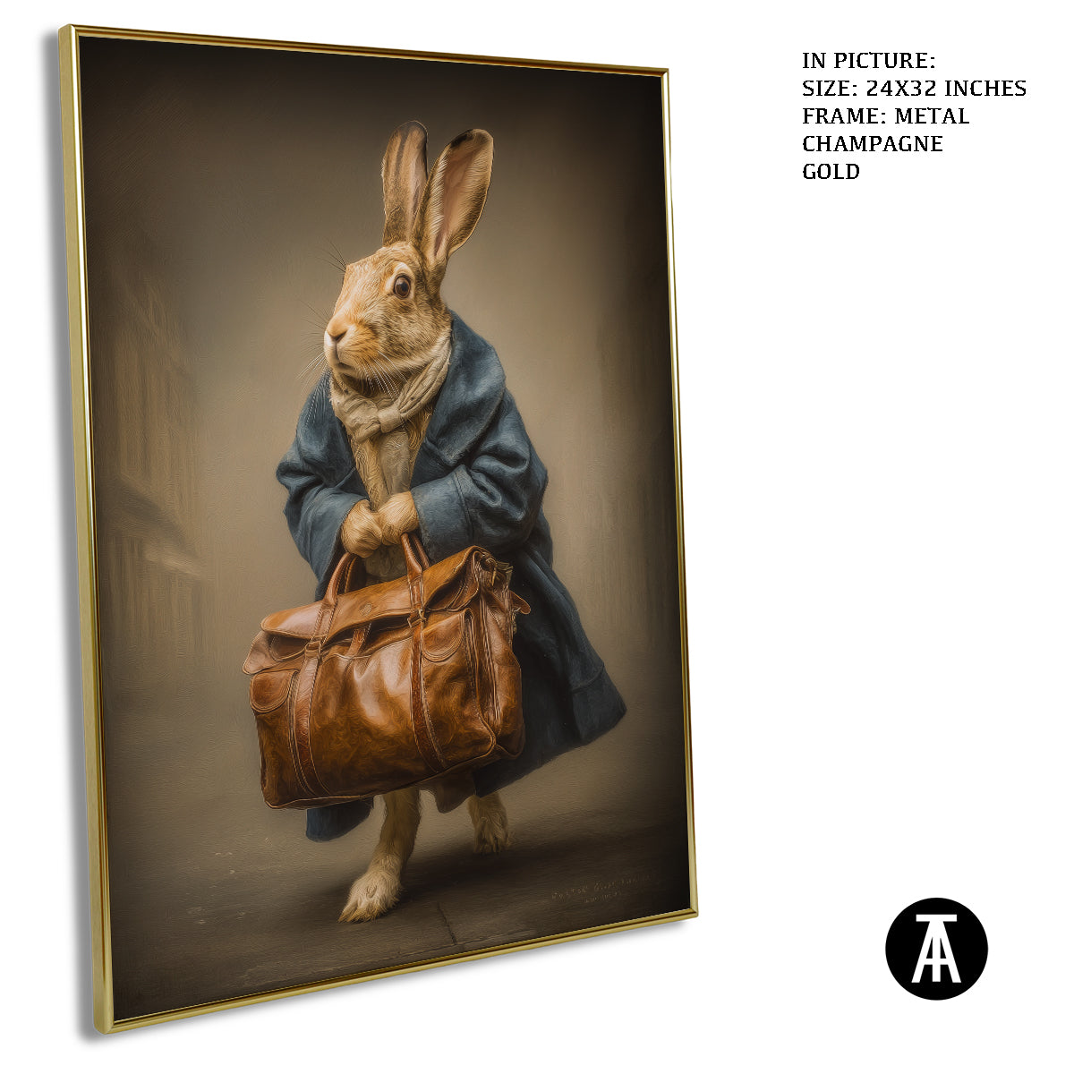 Artwork in Metal Champagne Gold Frame