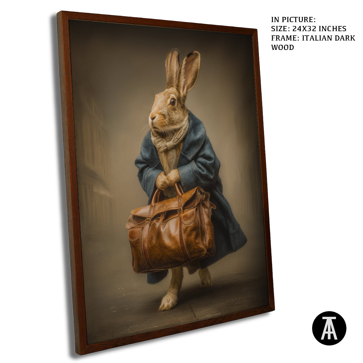 Artwork in Dark Wood Frame