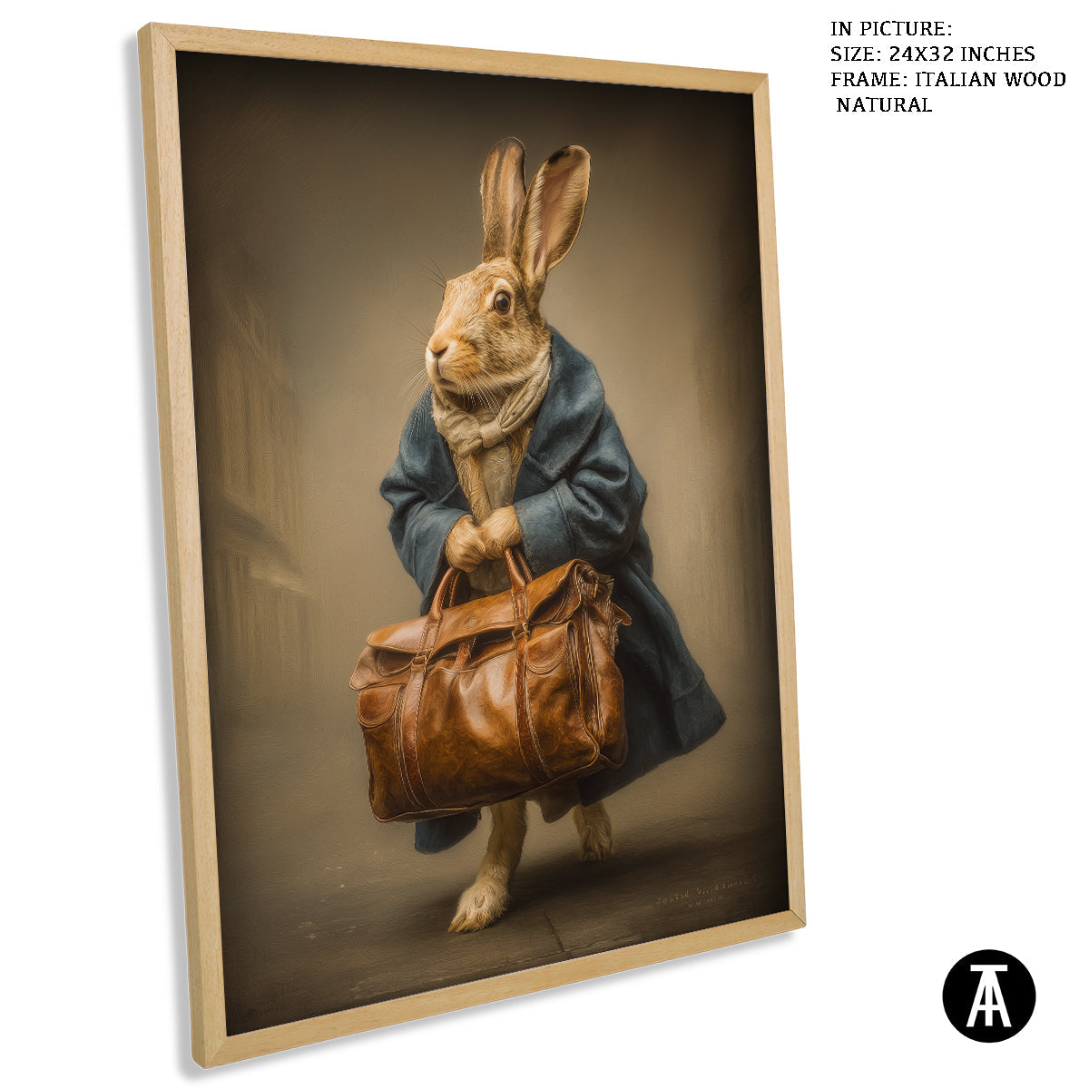 Artwork in Natural Wood Frame