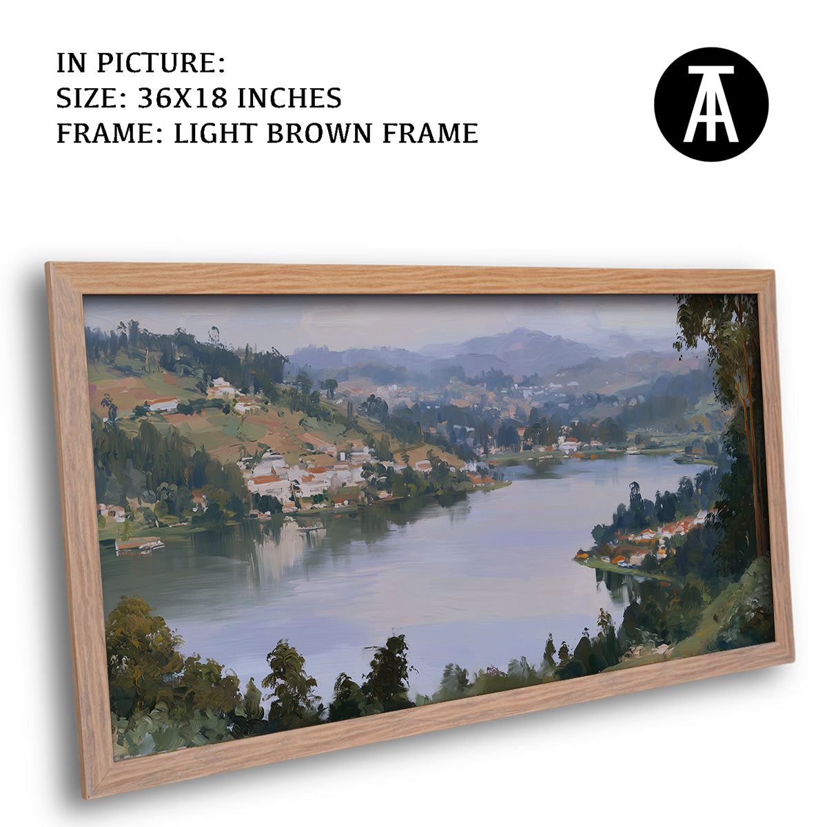 Artwork in Light Brown Frame