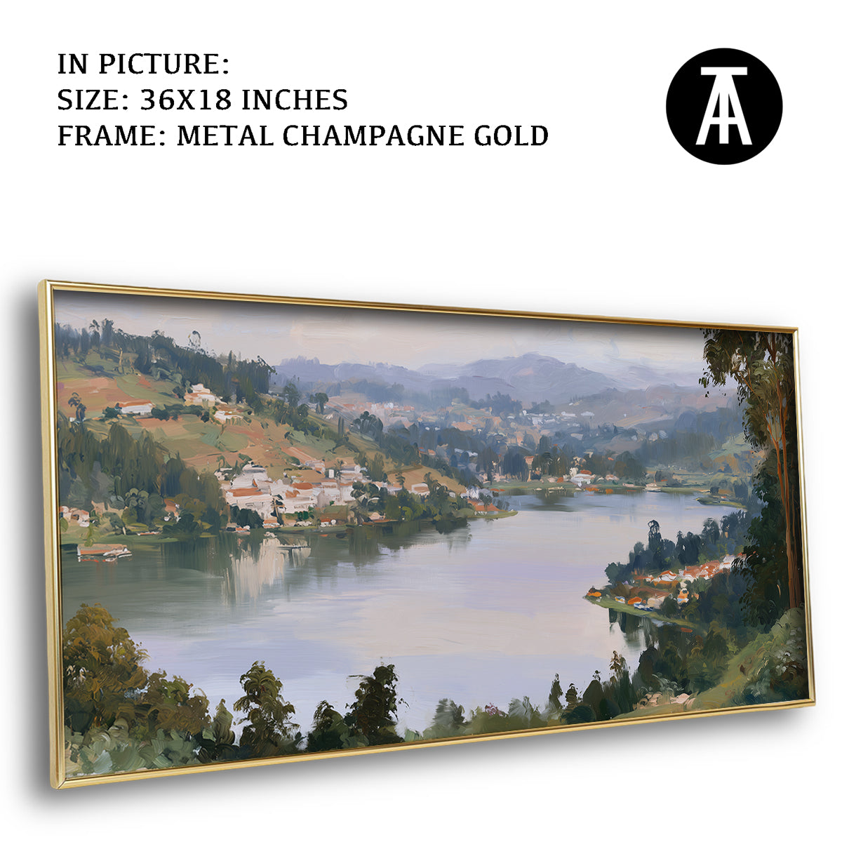 Artwork in Metal Champagne Gold Frame