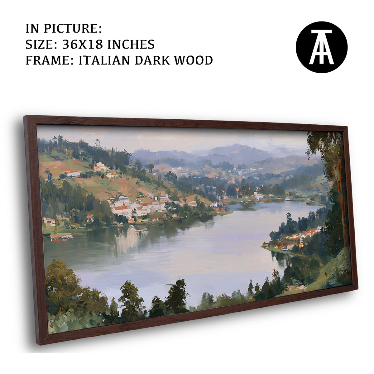 Artwork in Dark Wood Frame