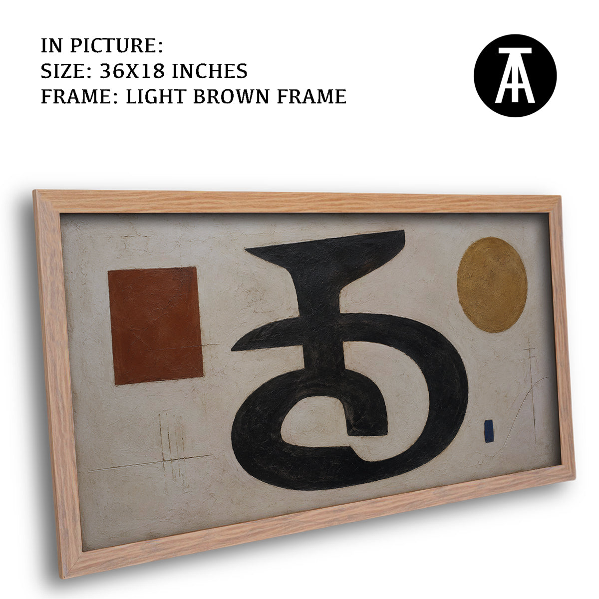 Artwork in Light Brown Frame