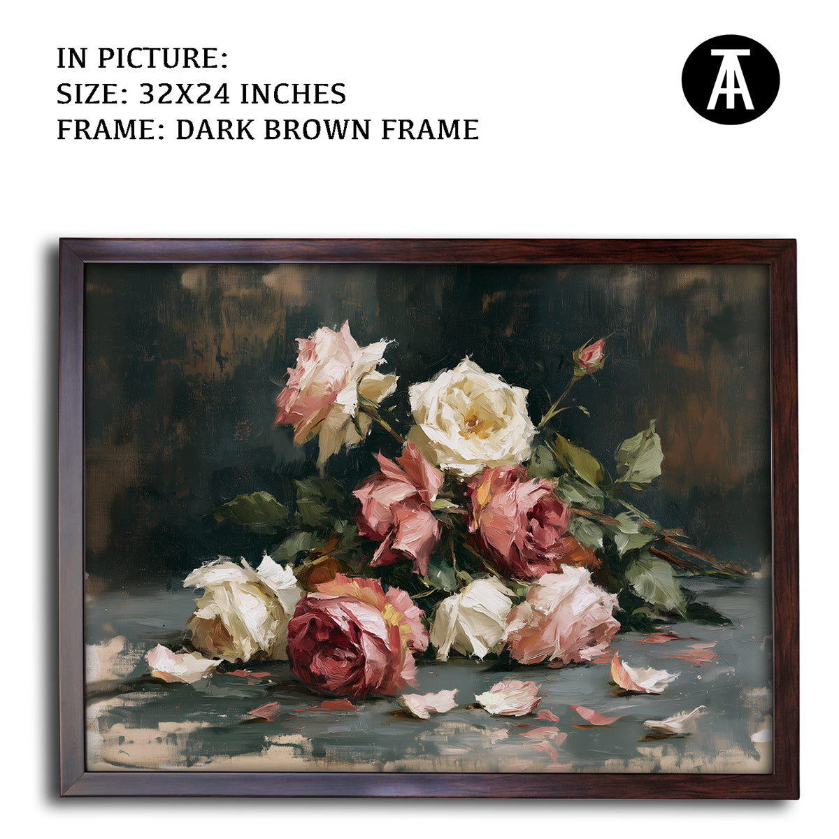 Artwork in Dark Brown Frame