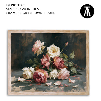 Artwork in Light Brown Frame