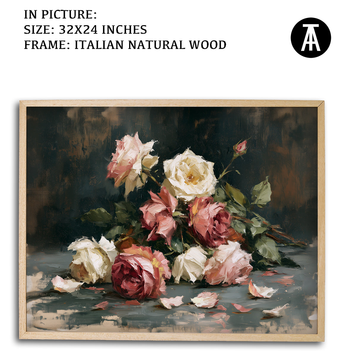 Artwork in Natural Wood Frame