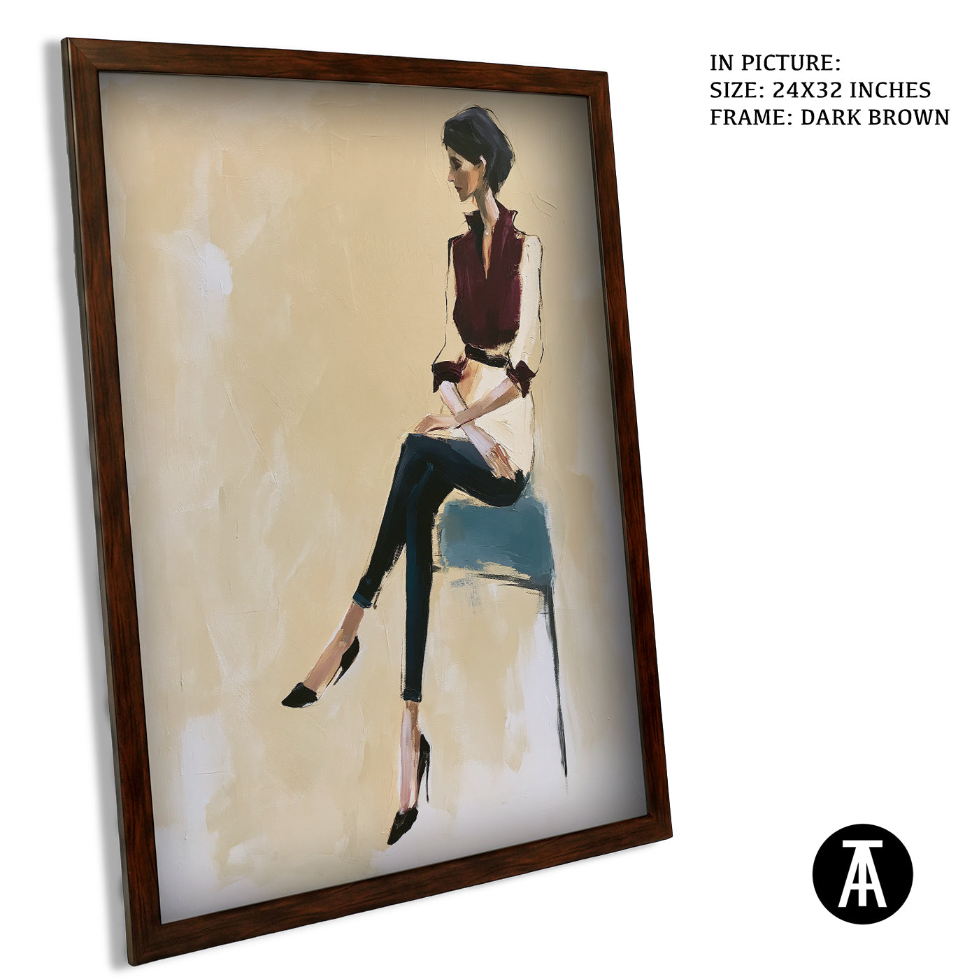 Artwork in Dark Brown Frame