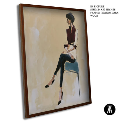 Artwork in Dark Wood Frame