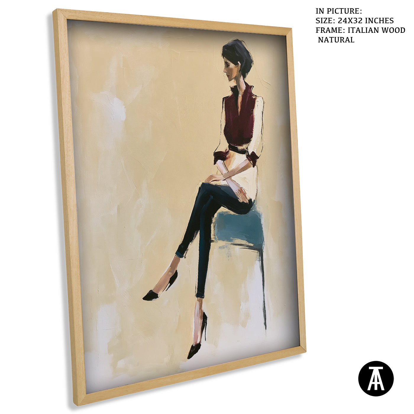 Artwork in Natural Wood Frame