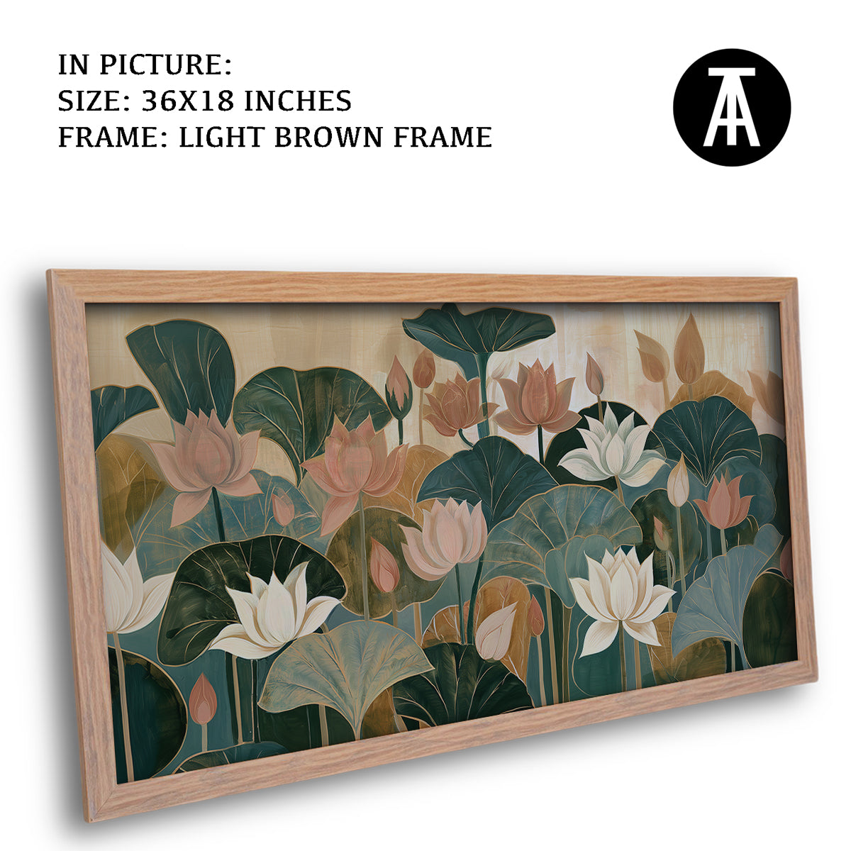Artwork in Light Brown Frame