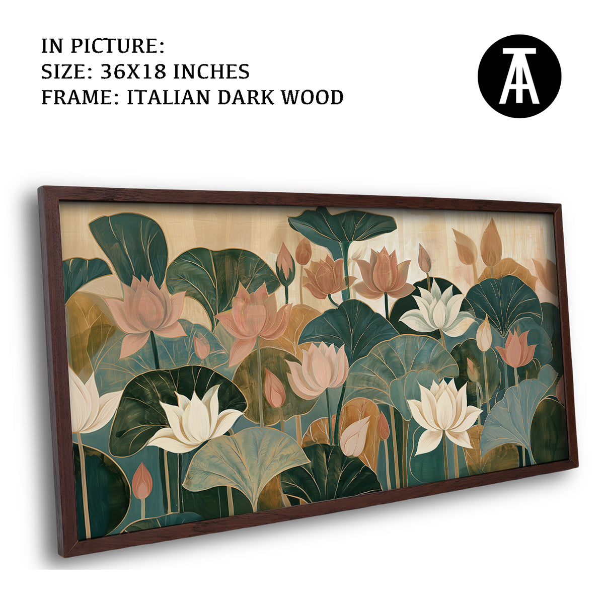 Artwork in Dark Wood Frame