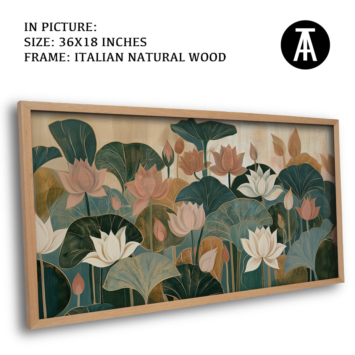 Artwork in Natural Wood Frame