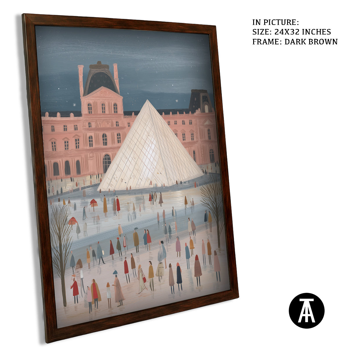 Artwork in Dark Brown Frame