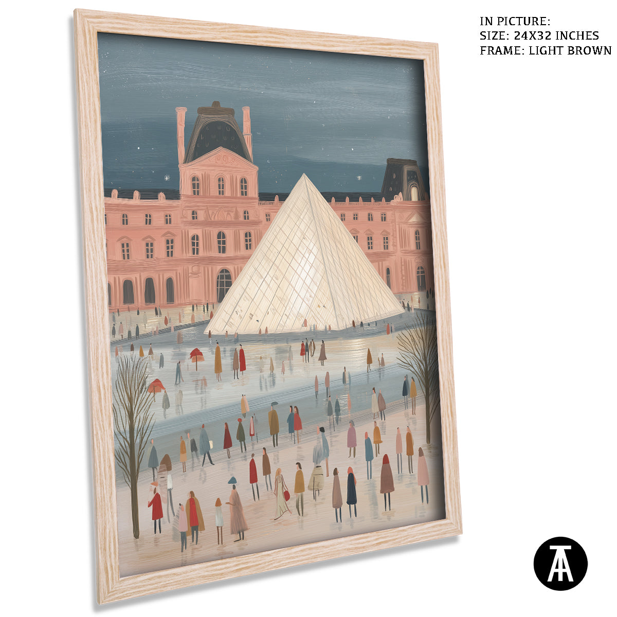 Artwork in Light Brown Frame