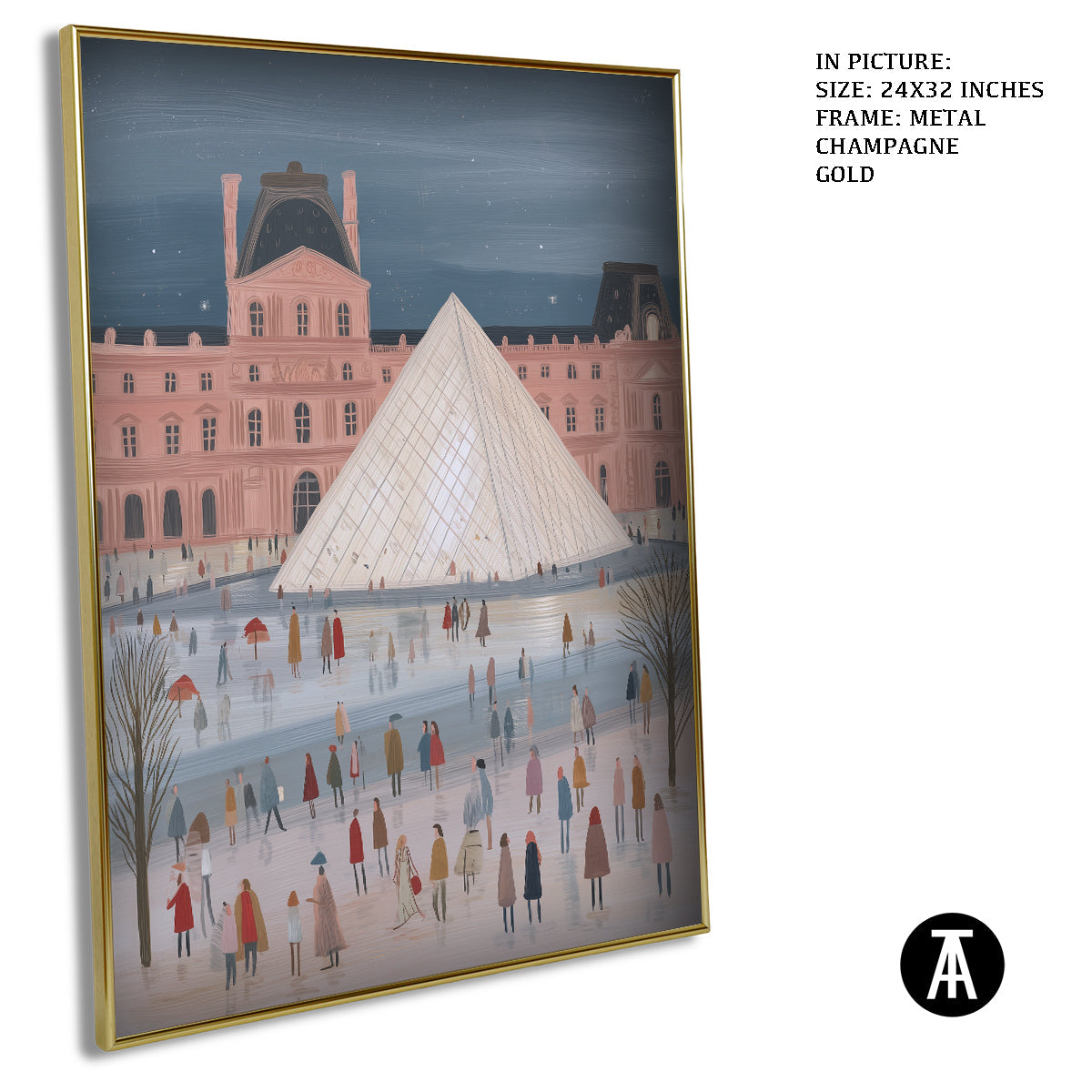 Artwork in Metal Champagne Gold Frame